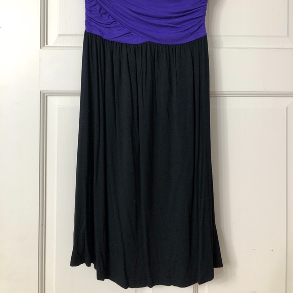 Aqua Strapless Two-Tone Flowy Dress - Picture 2 of 3